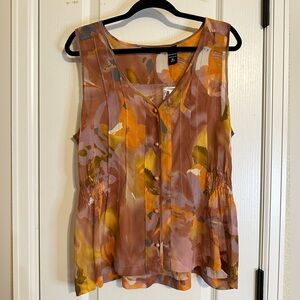 New York & Company Multicolor Sleeveless Blouse